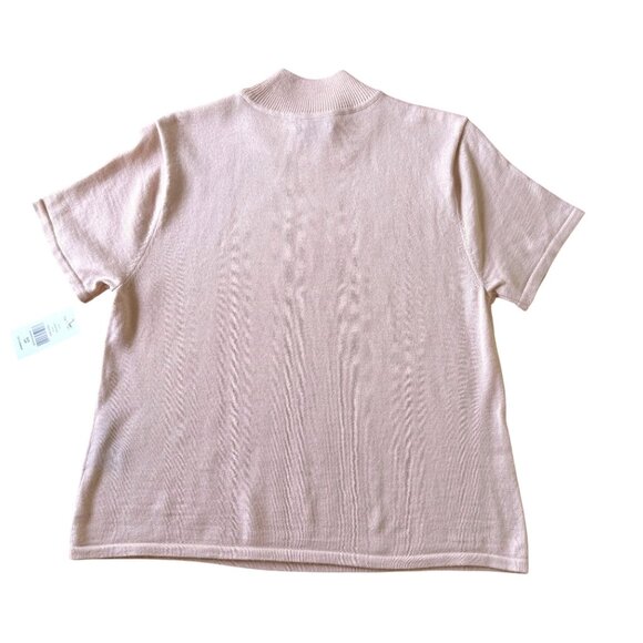 Tahari Arthur S Levine Petite 14P Blush Pink Mock Neck Knit Top NWT - Picture 10 of 10